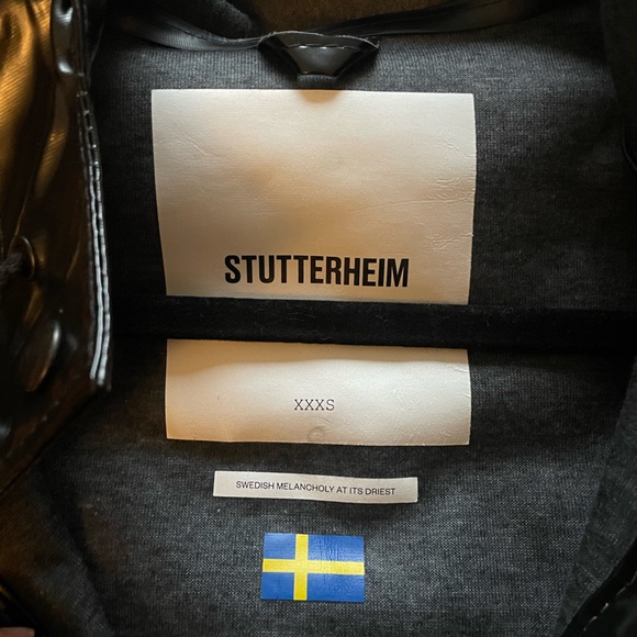 Stutterheim Frame Opal Raincoat Black/White - Picture 2 of 9